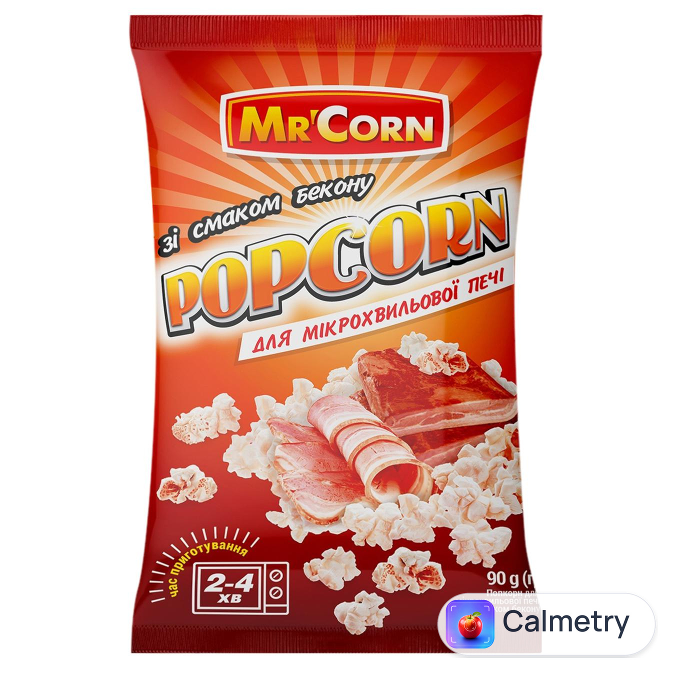 Попкорн Mr'Corn зі смаком бекону для мікрохвильової печі 90г
