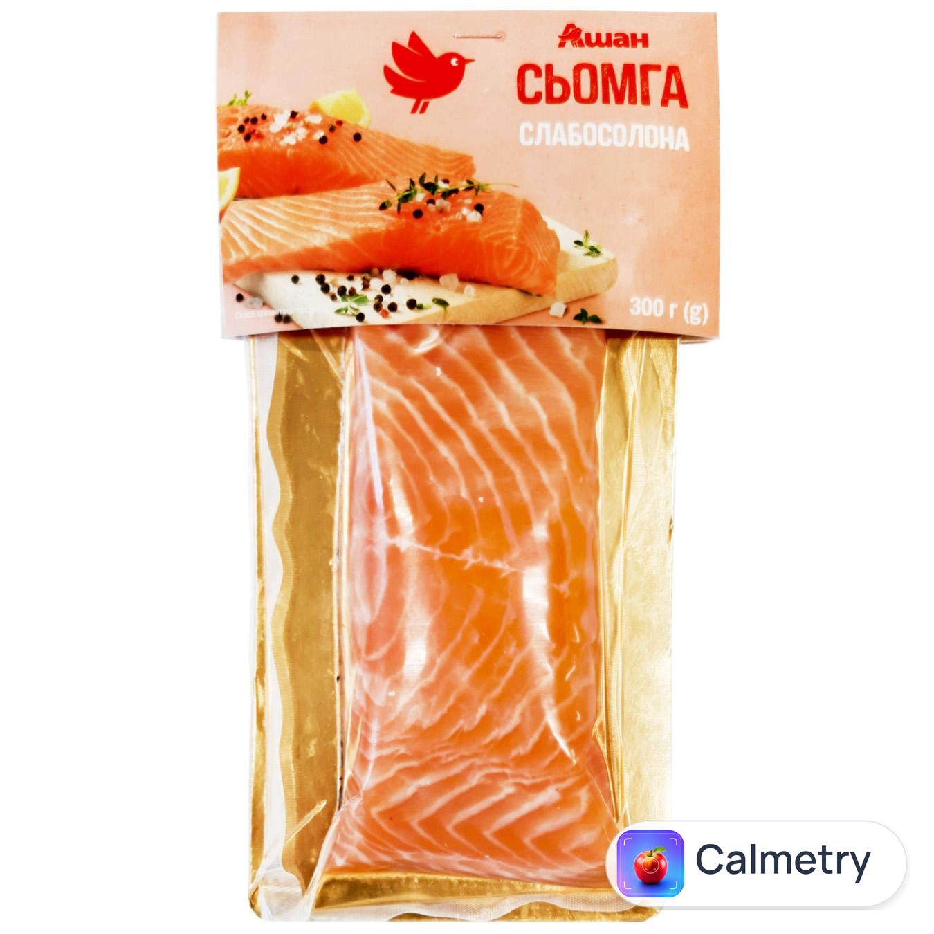 Сьомга Auchan філе-шматок слабосолена 300г