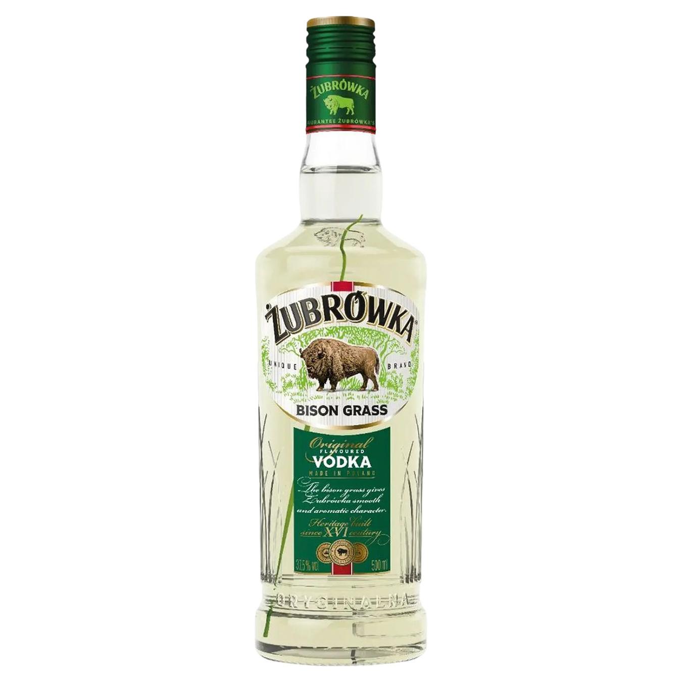 Настоянка Zubrowka Bison Grass 37,5% 0,5л — фото продукту