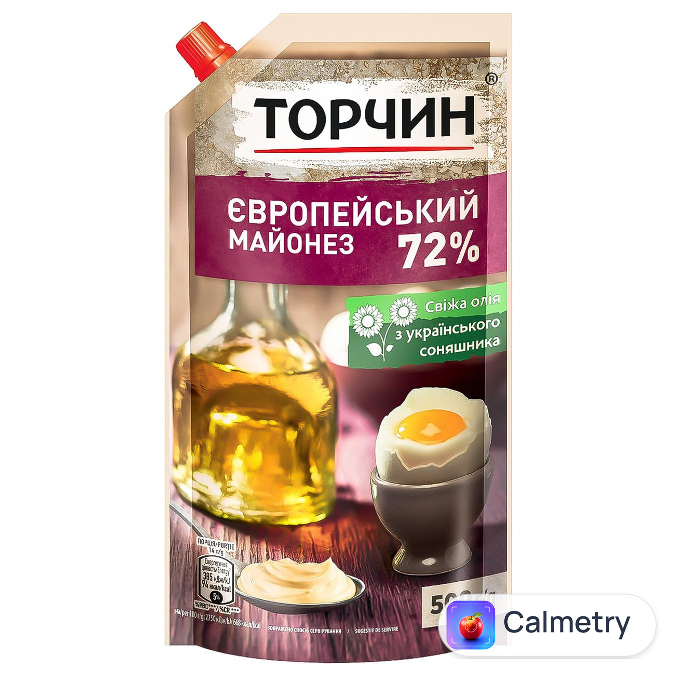 Майонез ТОРЧИН® Європейський 72% 500г — фото продукту
