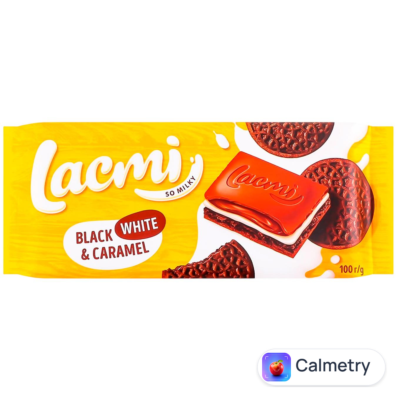 Шоколад Roshen Lacmi Black White Caramel з печивом та какао 100г