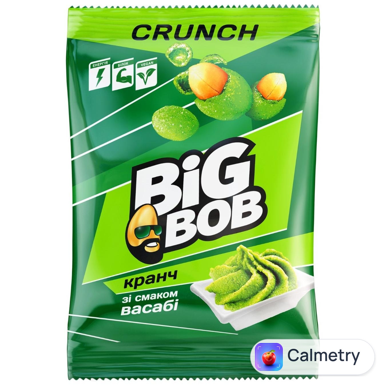 Арахіс Big Bob смажений солоний в хрусткій оболонці зі смаком васабі 90г