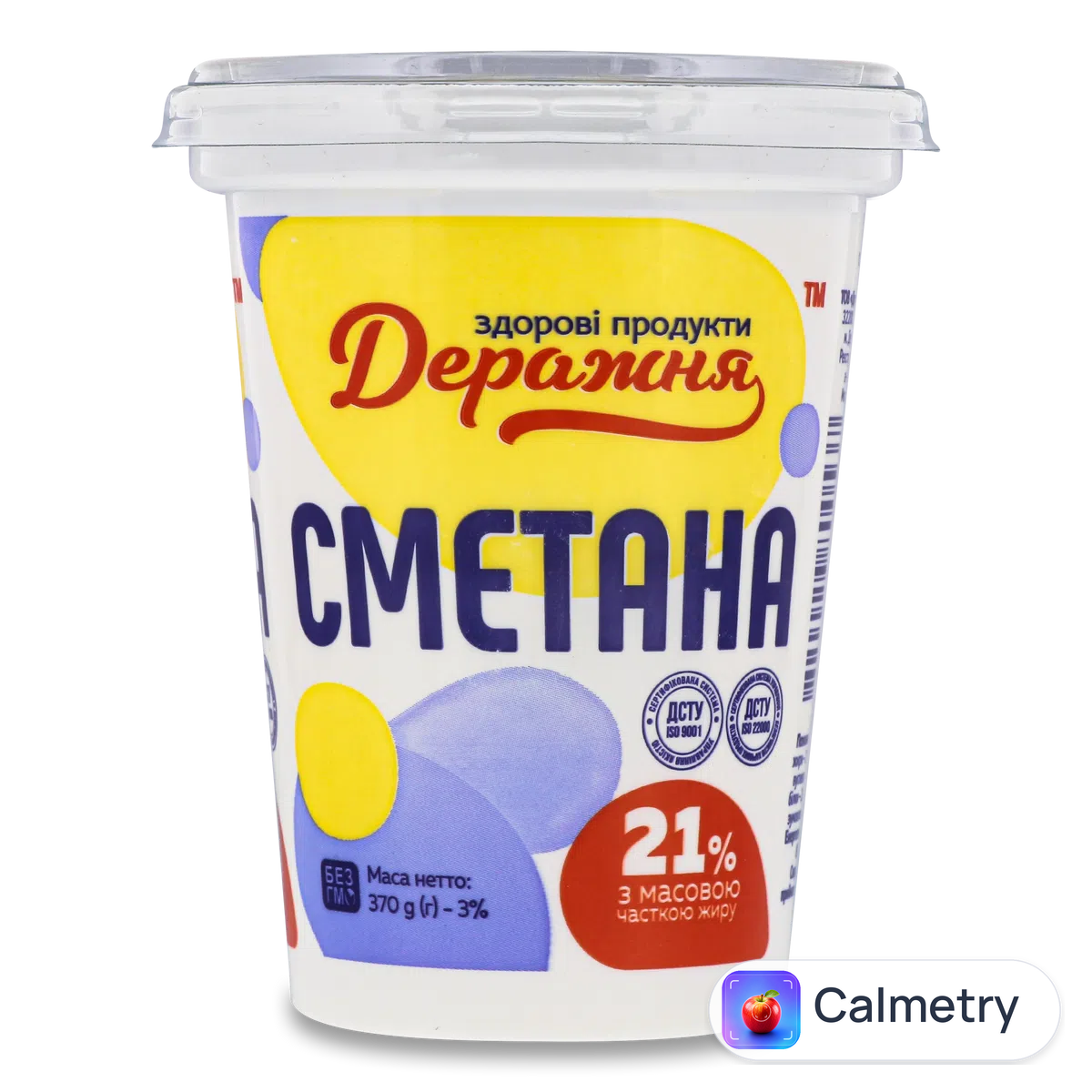 Сметана «Деражня, 21%, стакан 370г