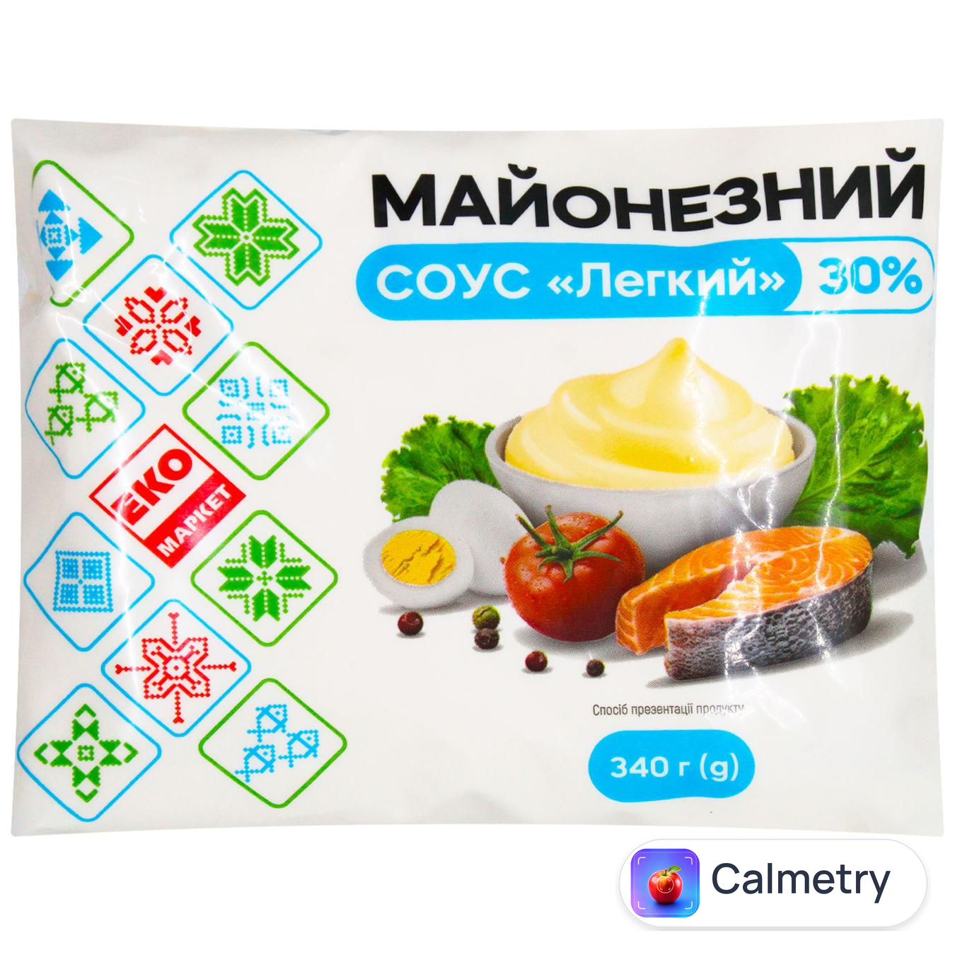 Майонезний соус Еко Маркет Легкий 30% 340г