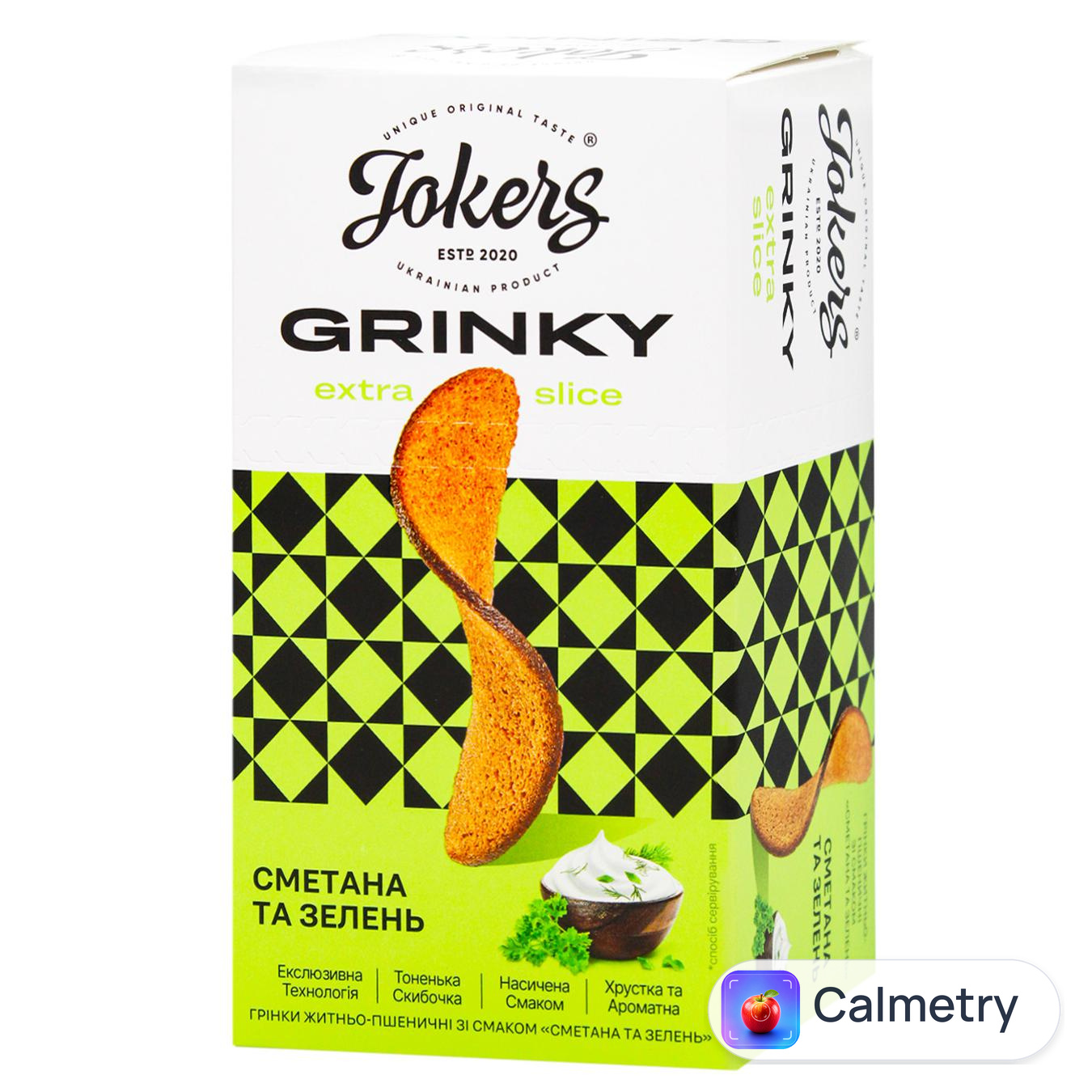 Грінки Jokers Extra Slice сметана та зелень 90г — фото продукту