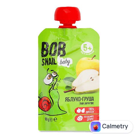 Пюре Bob Snail яблуко-груша, 90г