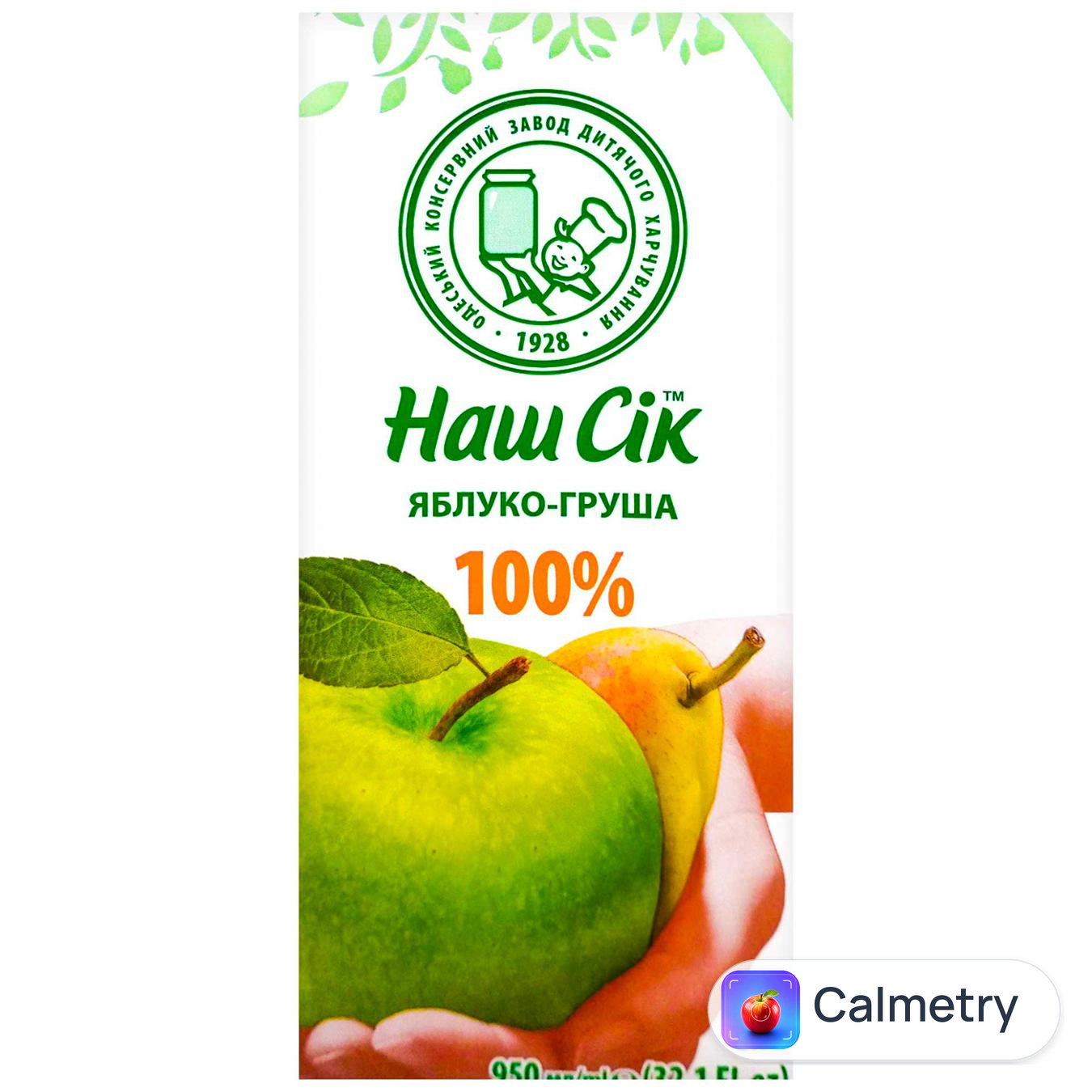 Сік Наш Сік грушево-яблучний з м'якоттю 0,95л — фото продукту