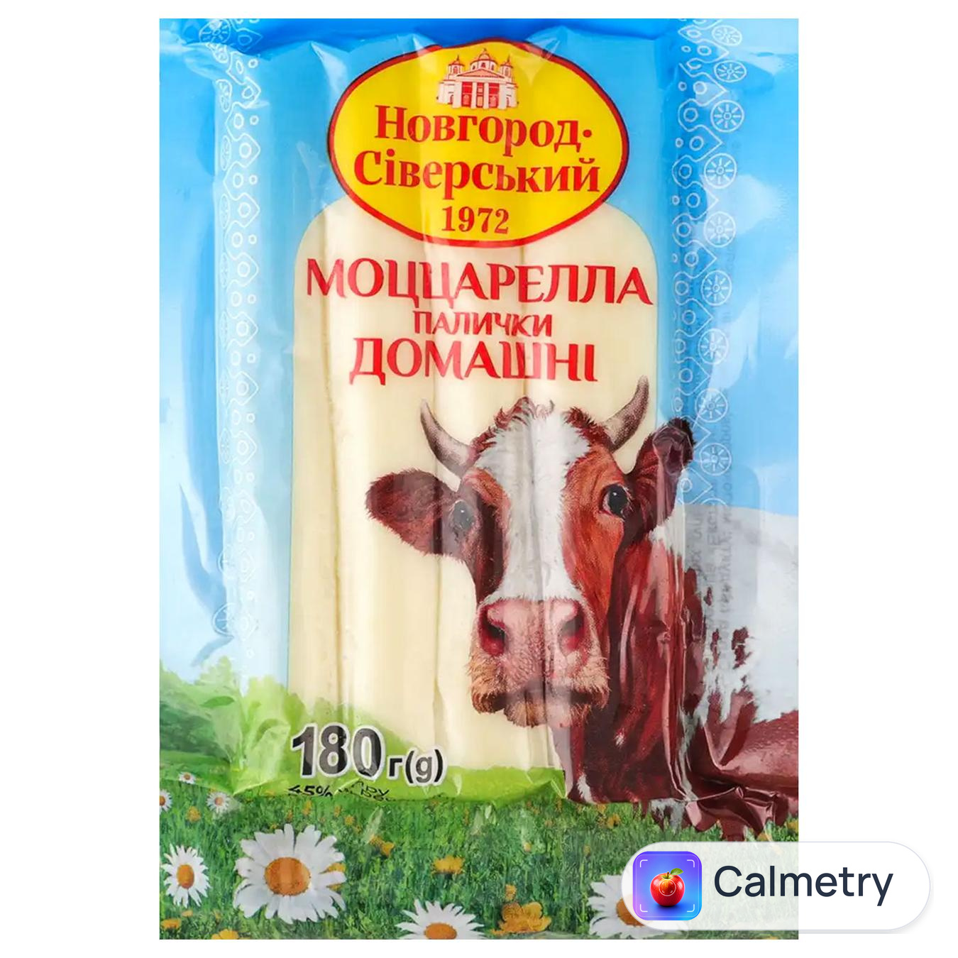 Сир Новгород-Сіверський Моцарелла палички вакуумная упаковка 45% 180г — фото продукту