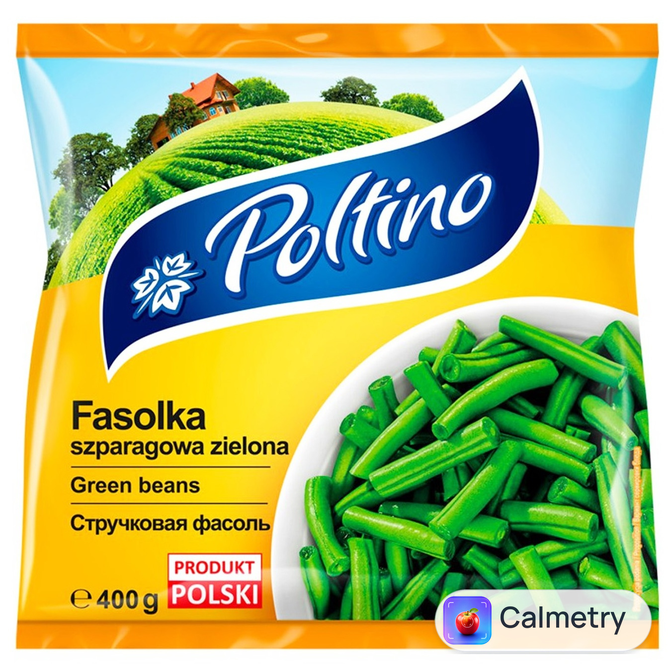 Квасоля стручкова Poltino зелена різана швидкозаморожена 400г