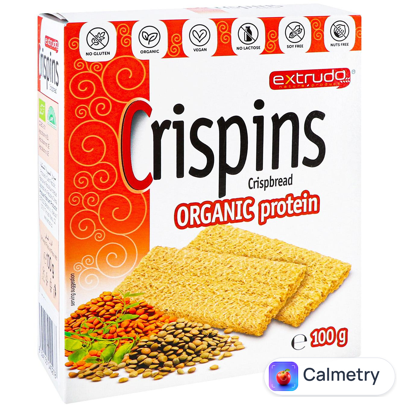 Хлібці Extrudo Crispins органічні з протеїном 100г