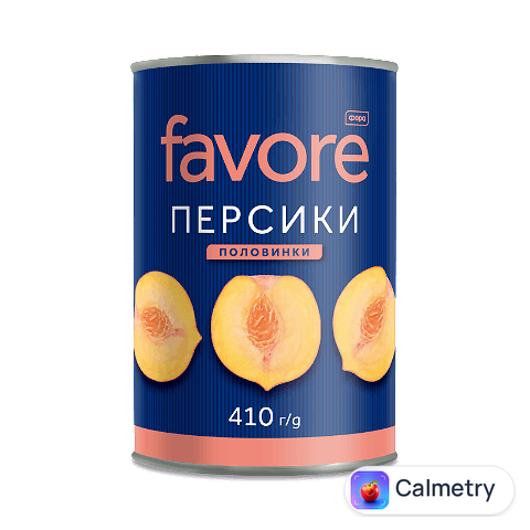 Персики Favore половинки у сиропі, 410г