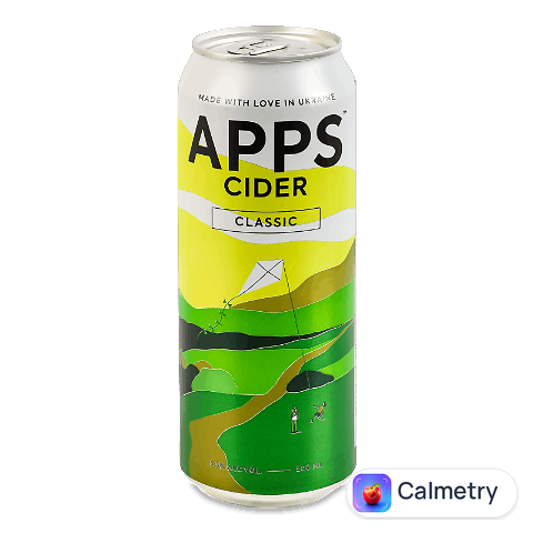Сидр Apps солодкий газований з/б, 0,5л