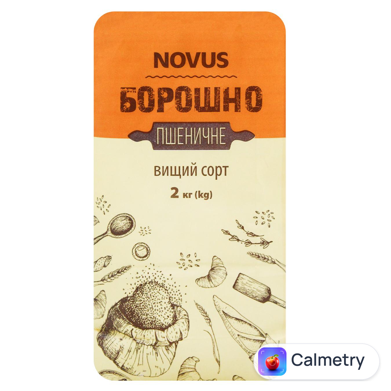 Борошно пшеничне Novus вищого гатунку 2кг — фото продукту