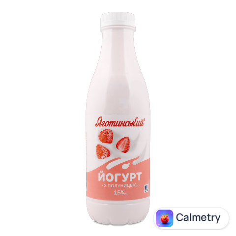 Йогурт Яготинський полуниця 1,5%, пляшка, 750г