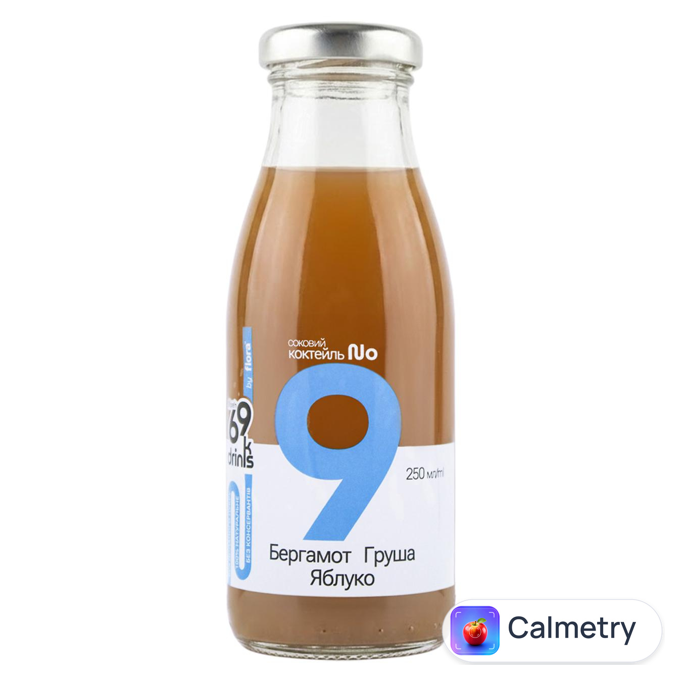 Коктейль соковий Flora More’n 69 Drinks №9 Бергамот, груша, яблуко 250мл — фото продукту