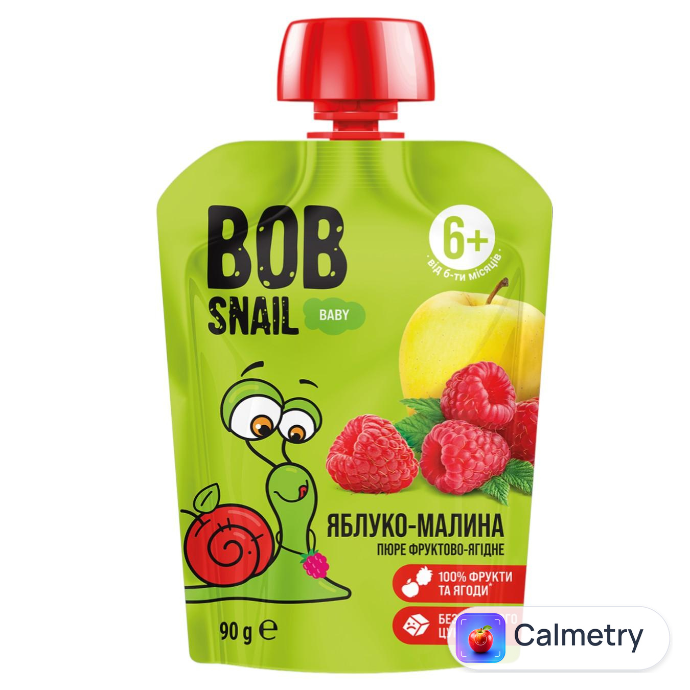 Пюре Bob Snail Яблуко-малина 90г — фото продукту