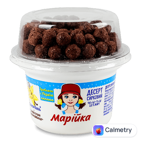 Десерт сирковий «Марійка» «Смачненька» з шоколадними кульками 5%, 140г