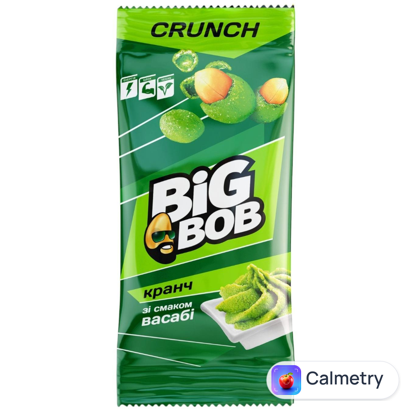 Арахіс Big Bob Васабі смажений солоний в хрусткій оболонці 55г — фото продукту