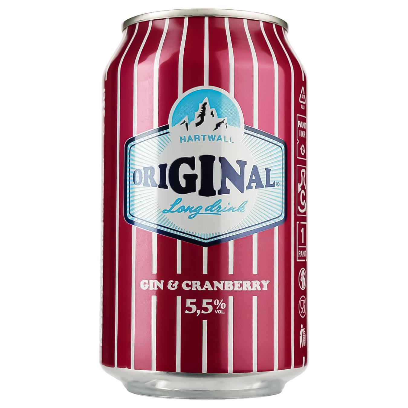 Напій слабоалкогольний Hartwall Original Gin&Cranberry 5,5% 0,33л — фото продукту