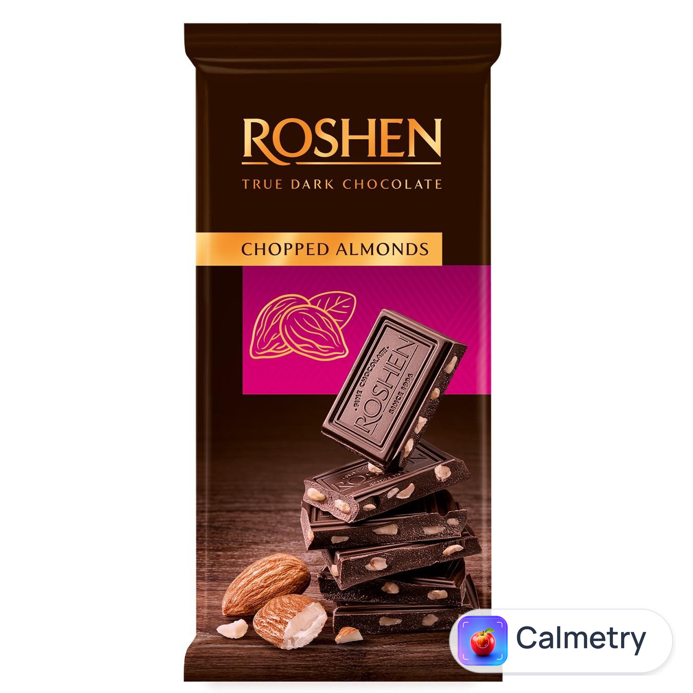 Шоколад чорний Roshen з підсоленим миндалем 90г