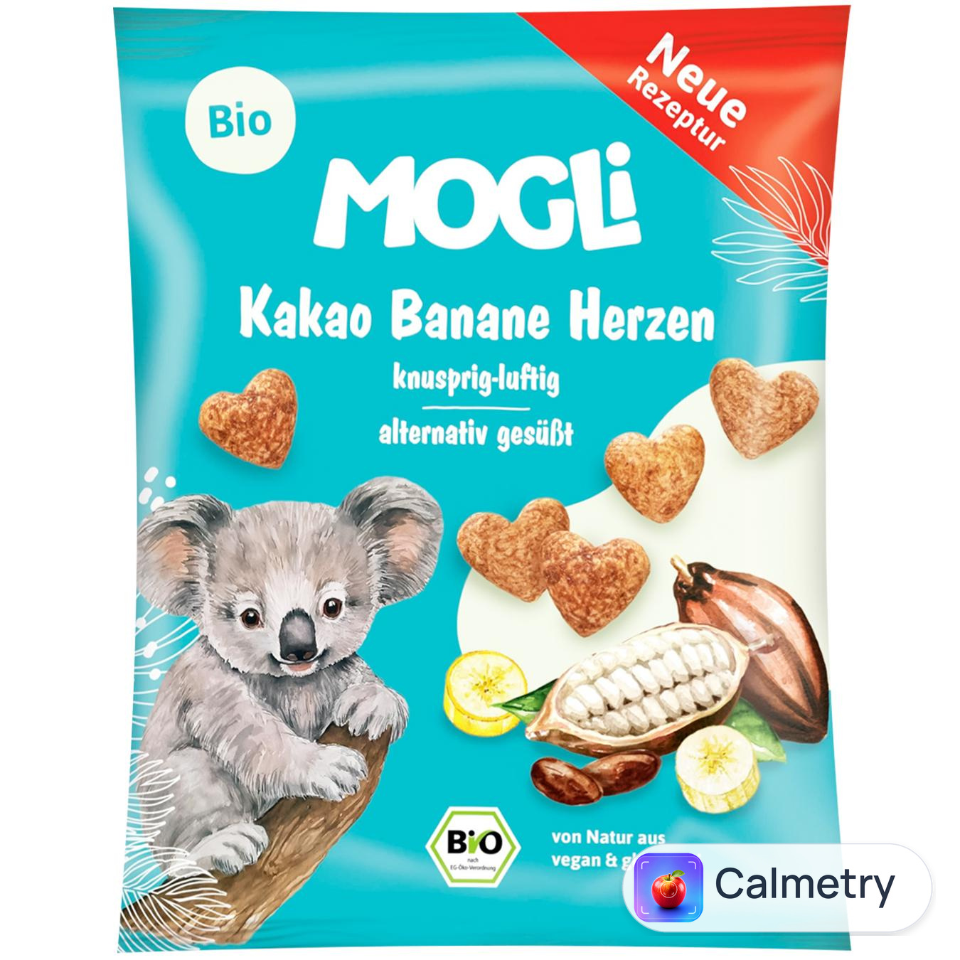 Снеки Mogli кукурудзяні з какао та бананом у формі серця 30г