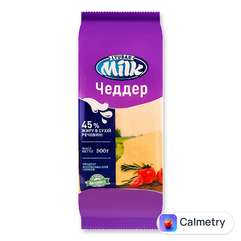 Продукт сирний молоковмісний LyubarMilk Чеддер 45%, 500г