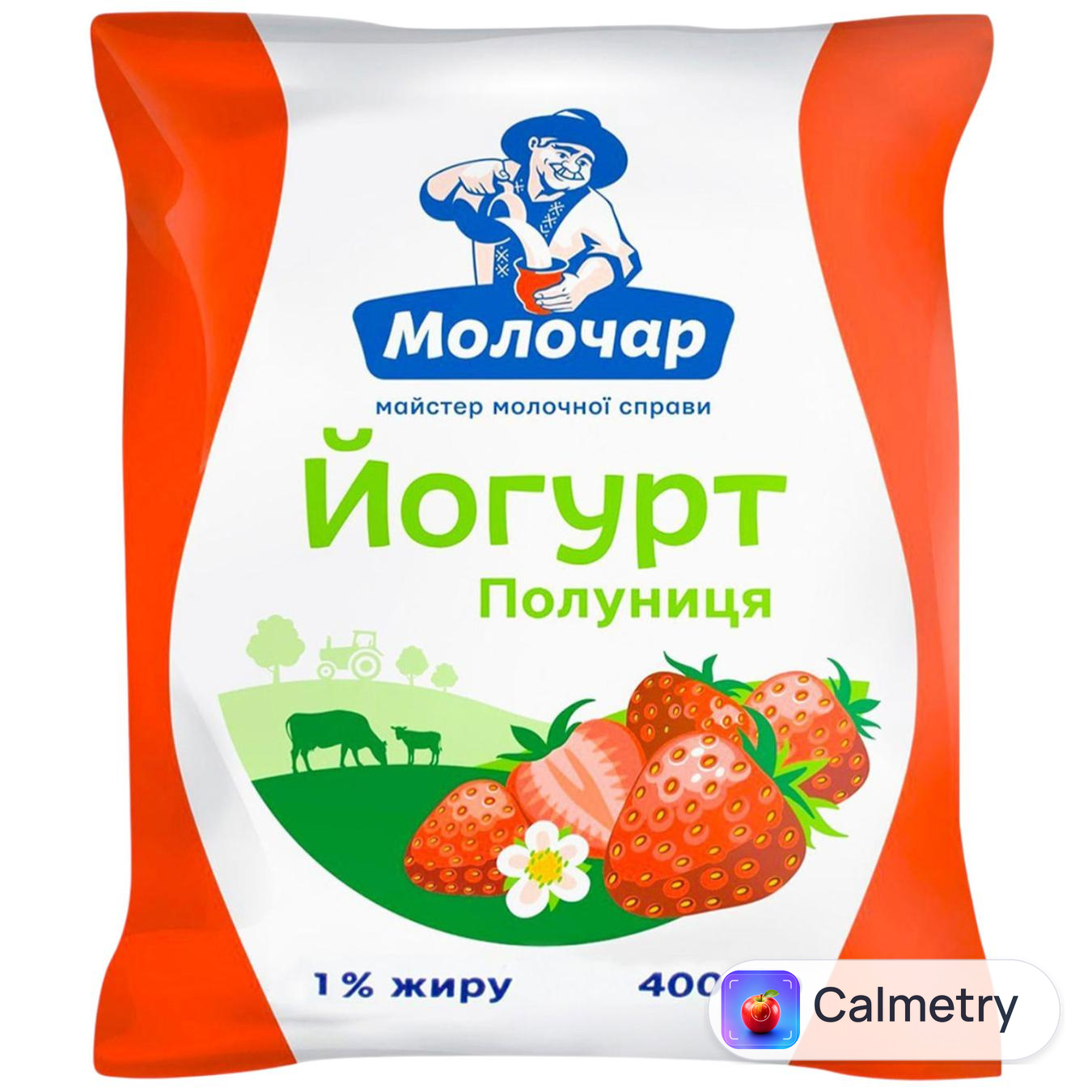 Йогурт Молочар Полуниця 1% п/е 400г