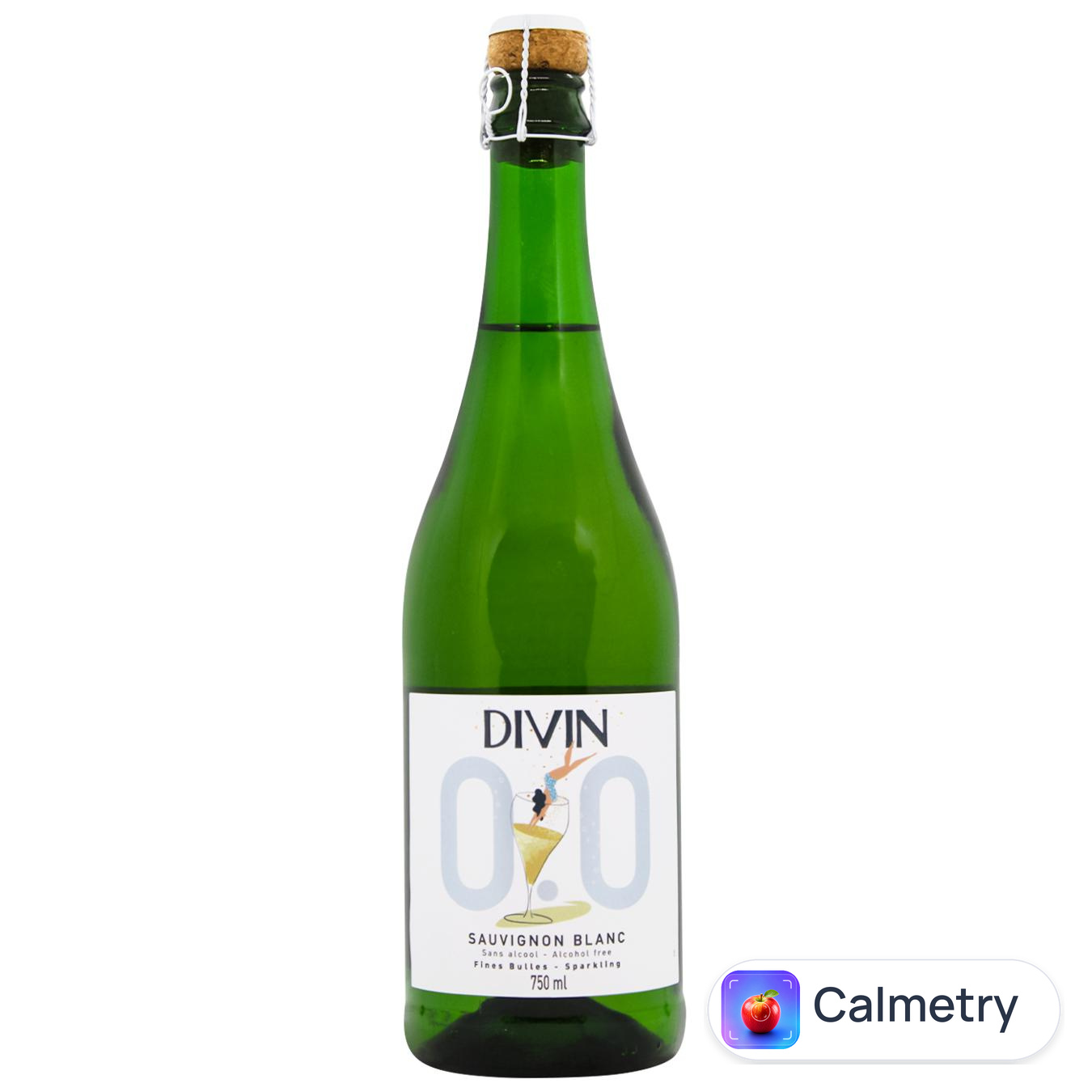 Вино ігристе Divin Sauvignon Blanc біле напівсухе безалкогольне 0,75л