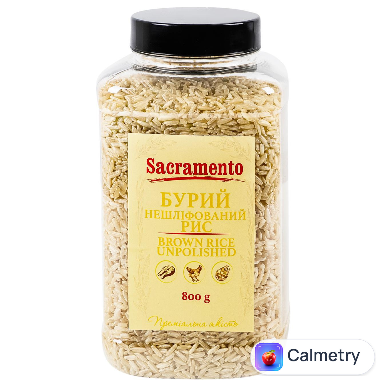 Рис Sacramento Бурий нешліфований 800г
