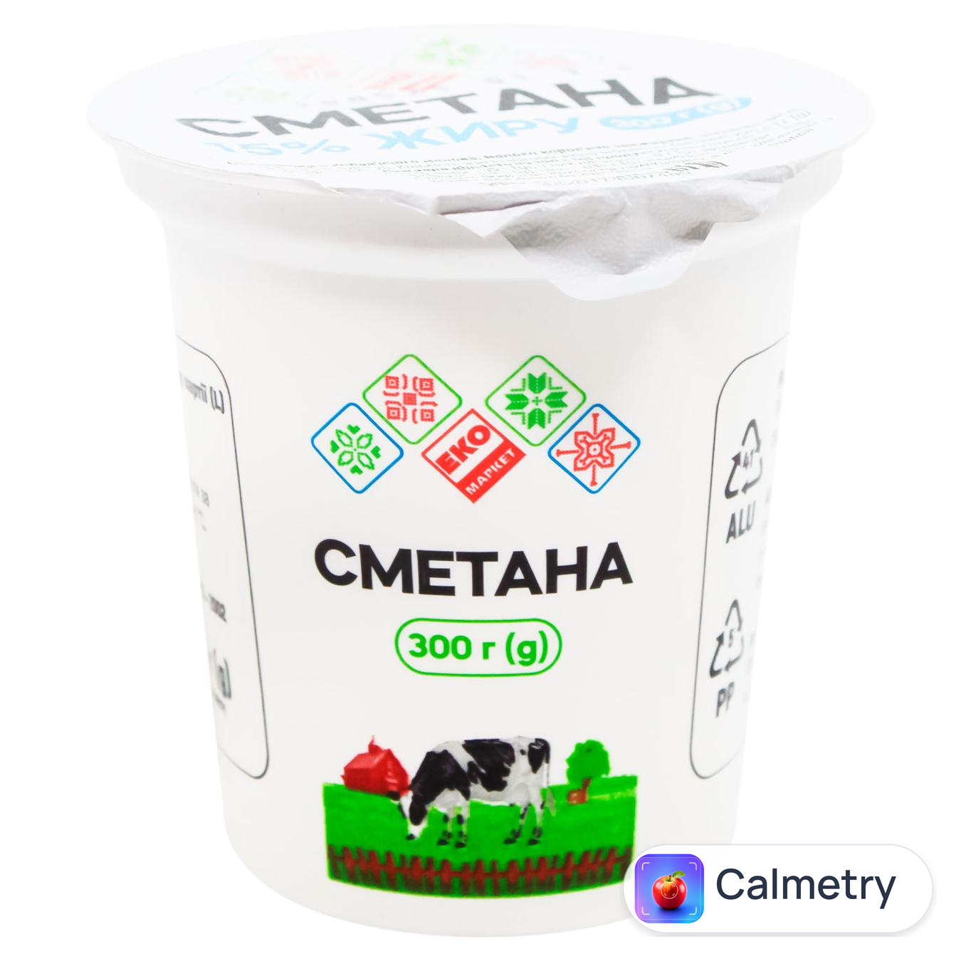Сметана Еко Маркет 15% 300г