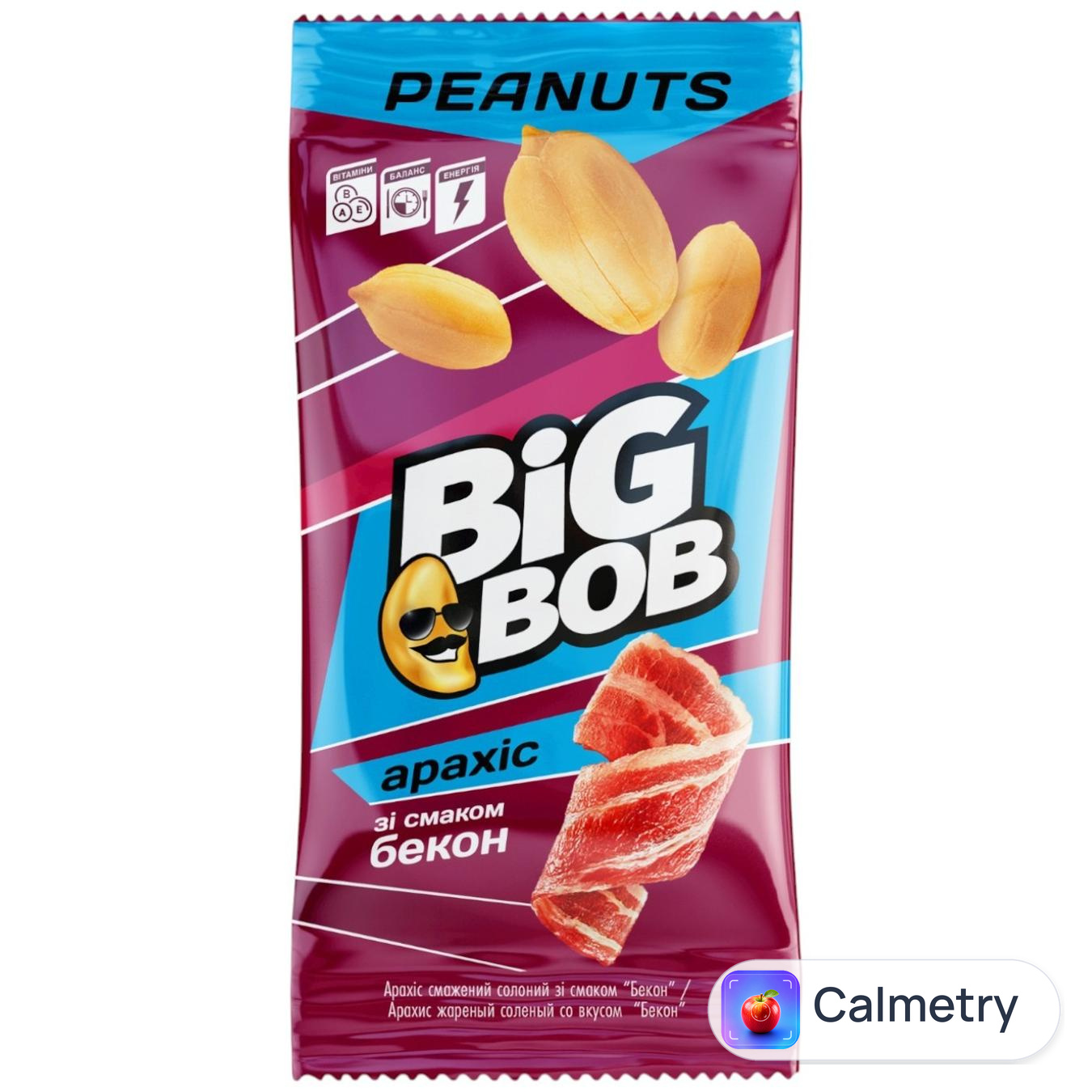 Арахіс Big Bob смажений солоний зі смаком бекону 60г — фото продукту