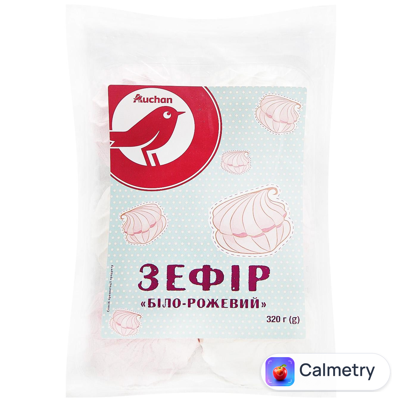 Зефір Auchan Біло-рожевий 320г