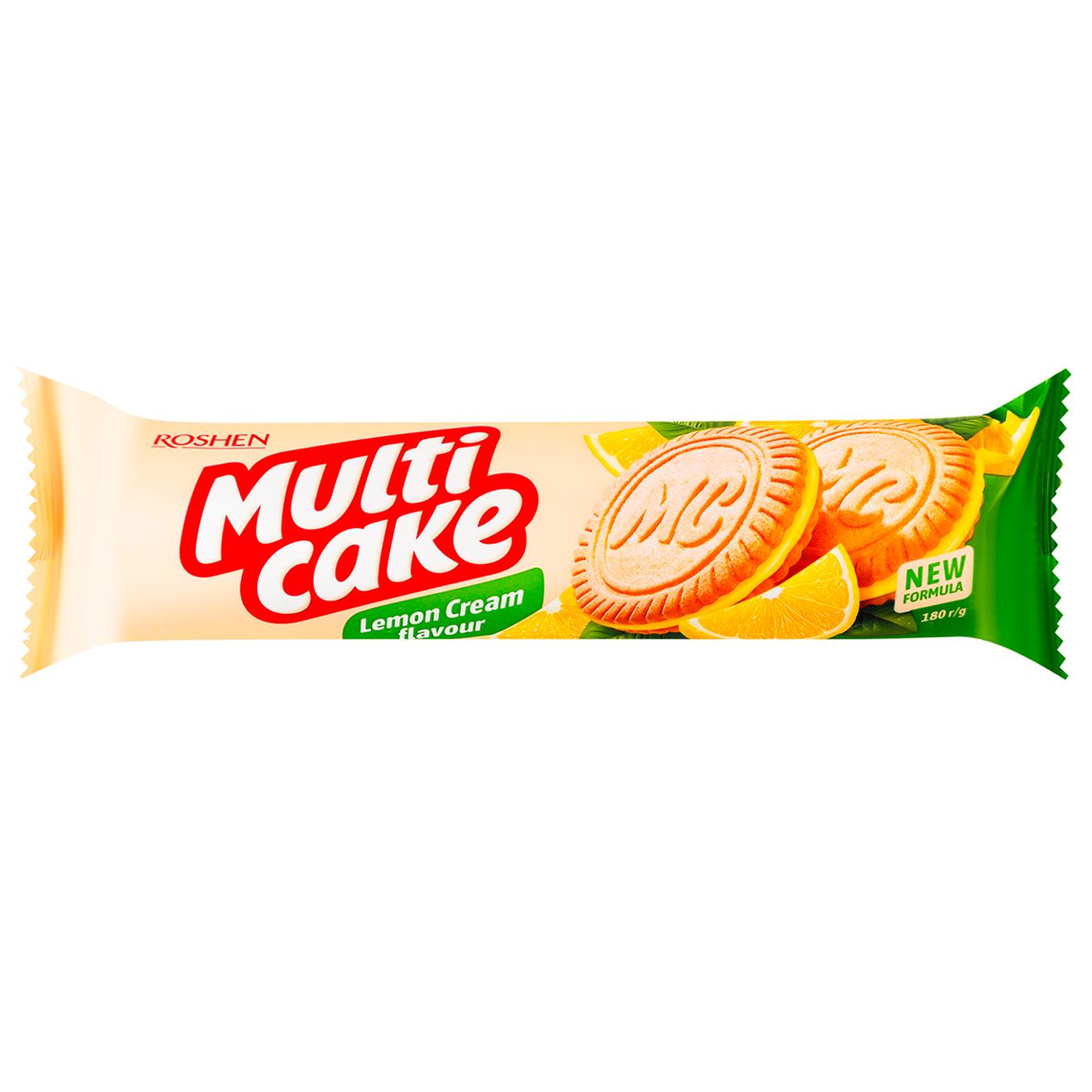Печиво Roshen Multicake Lemon Cream цукрове 180г — фото продукту