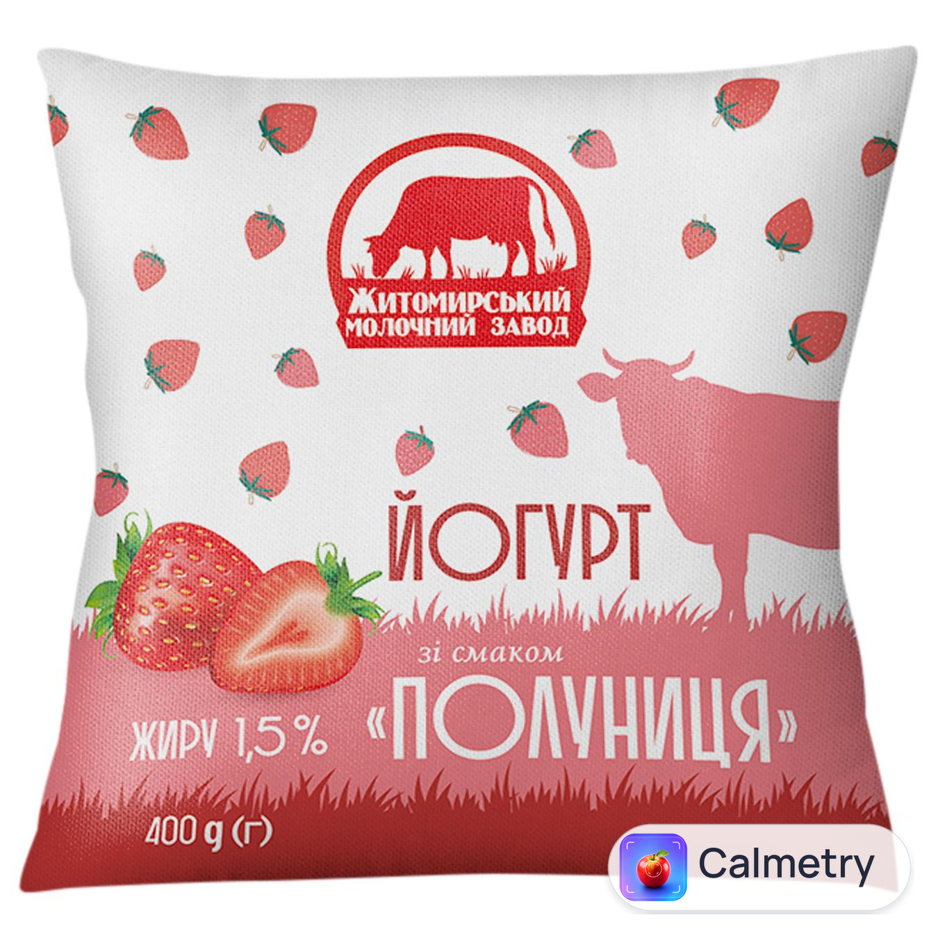 Йогурт Житомирський Молочний Завод Полуниця 1,5% 400г — фото продукту