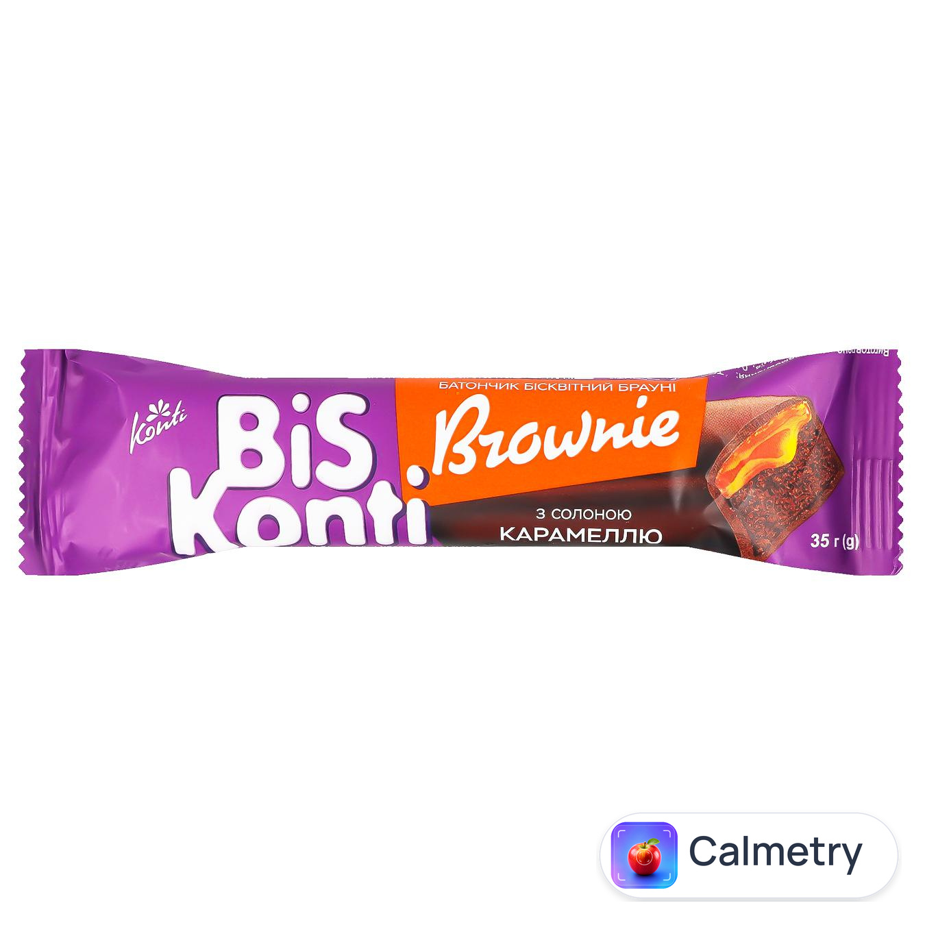 Батончик Konti BisKonti Brownie бісквітний з солоною карамеллю 35г