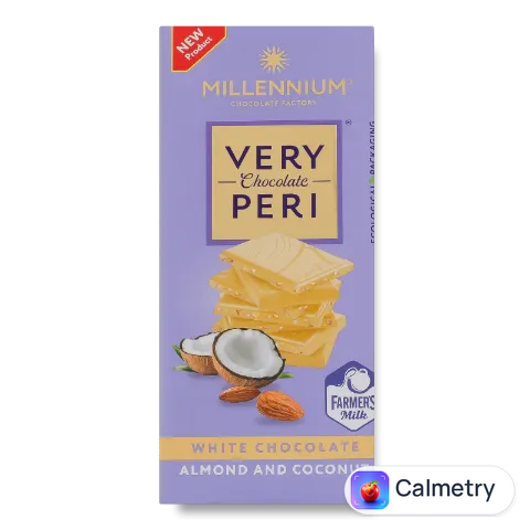 Шоколад білий Millennium Very Peri з мигдалем та кокосовою стружкою