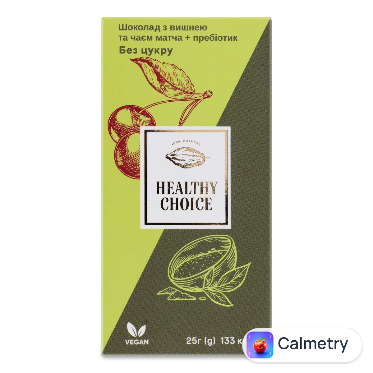 Шоколад «Лавка традицій» Healthy Choice вишня та чай матча 25г