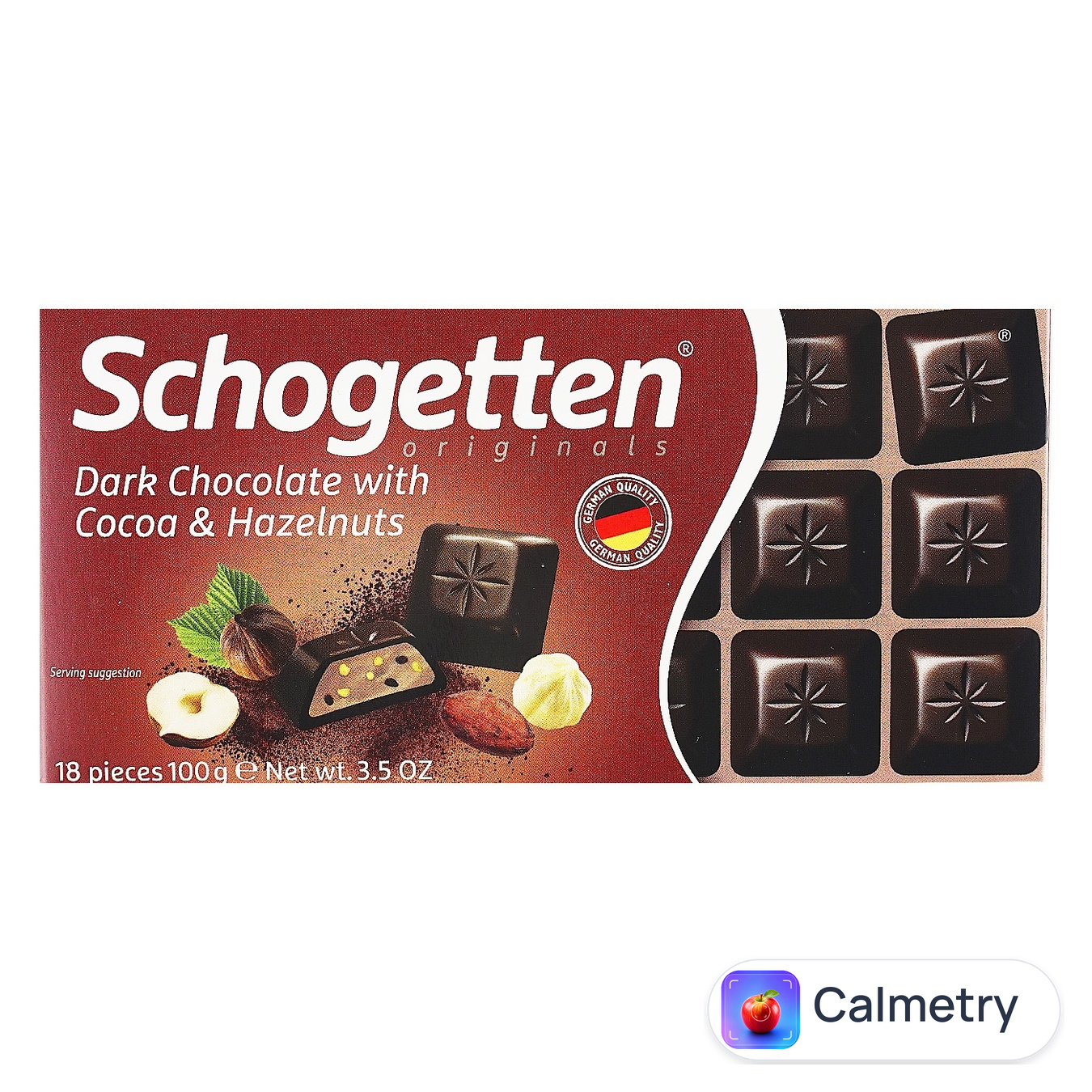 Шоколад чорний Schogetten з какао-вершковою начинкою та шматочками фундука 100г