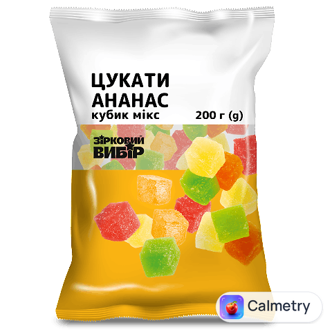 Цукати Зірковий вибір кубик мікс, 200г