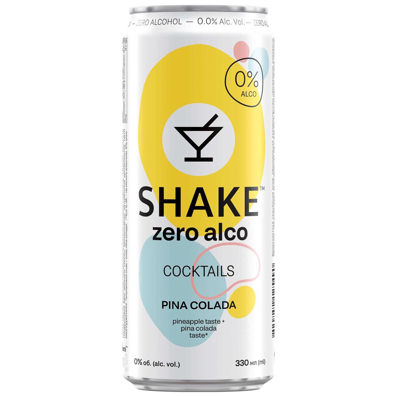 Напій безалкогольний Shake Zero Alco Cocktails Піна Колада сильногазований 0,33л — фото продукту