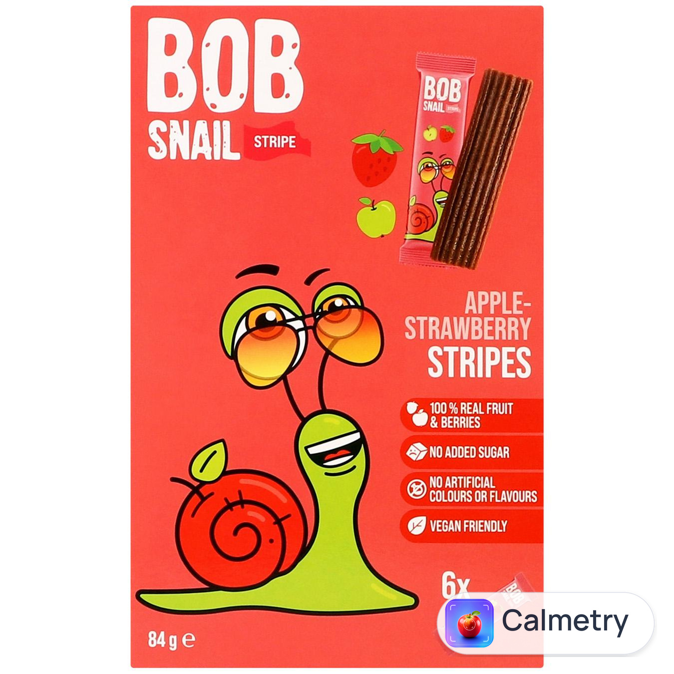 Цукерки Bob Snail Яблучно-полуничний страйп 84г