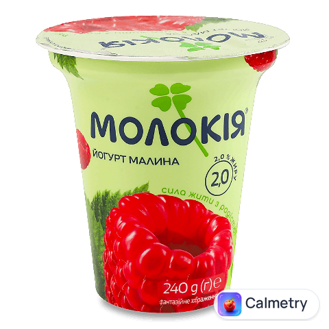 Йогурт Молокія з малиною густий 2%, 240г