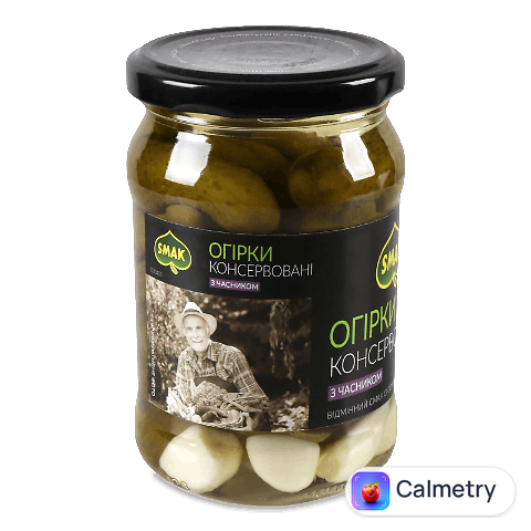 Огірки Smak консервовані з часником, 300г