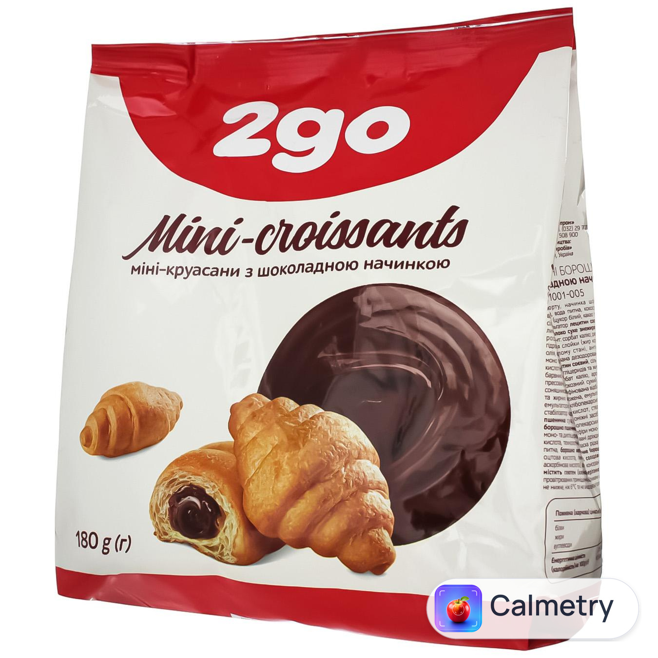 Круасани 2go міні з шоколадною начинкою 180г