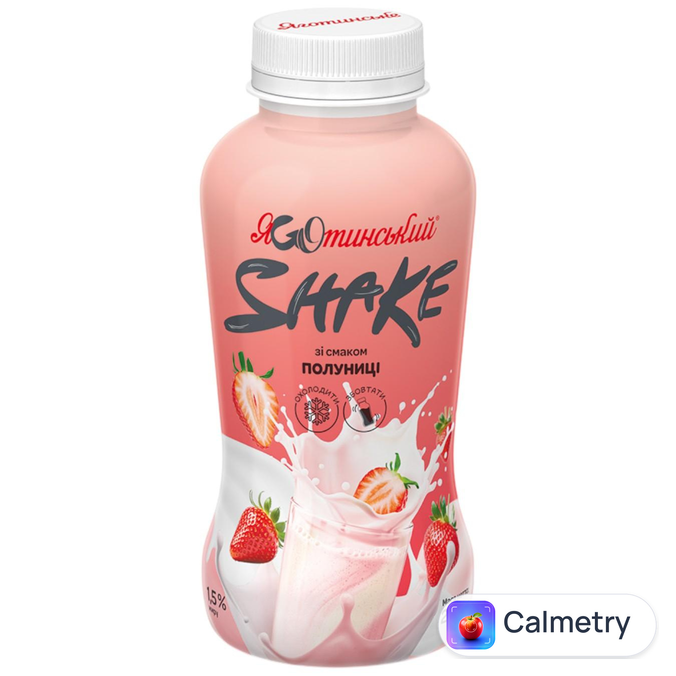Коктейль молочний ЯGoтинський Shake Полуниця 1,5% 270г — фото продукту