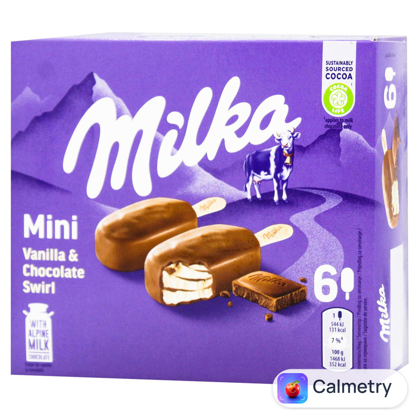 Морозиво Milka на паличці міні набір 50мл*6шт — фото продукту