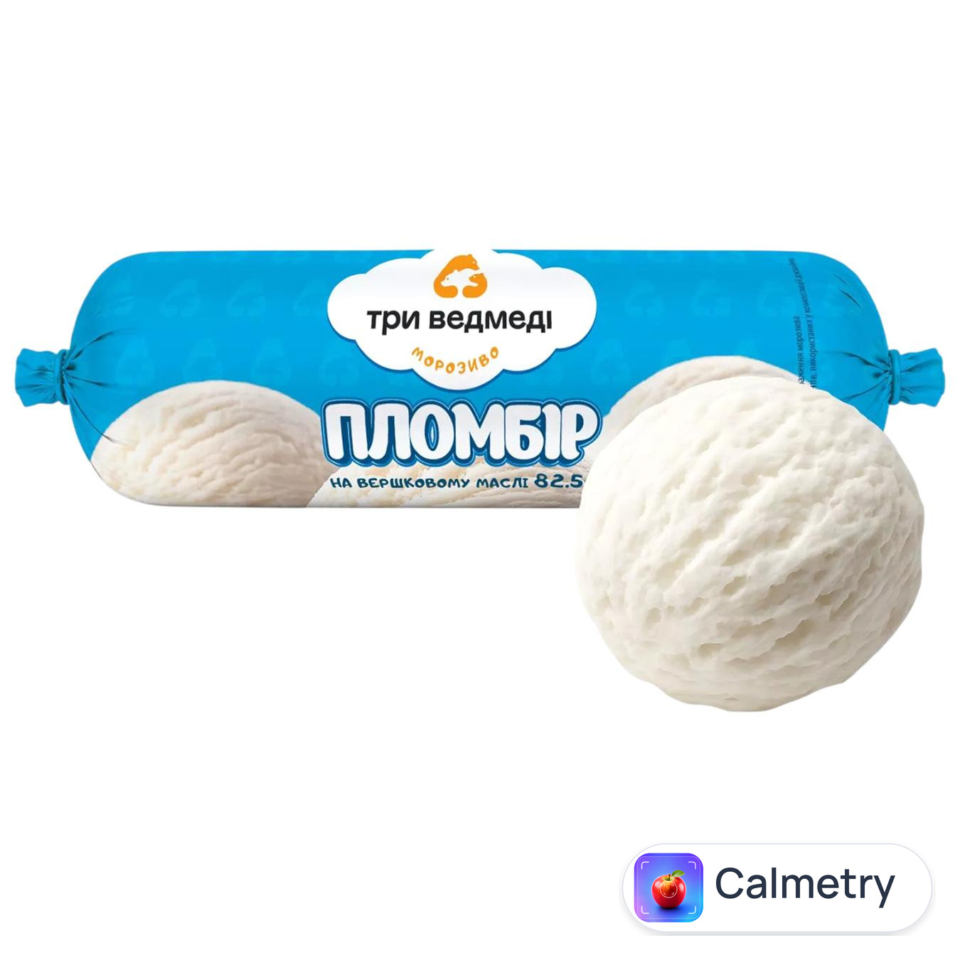 Морозиво Три Ведмеді Пломбір на вершковому маслі 500г — фото продукту