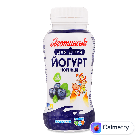 Йогурт Яготинське для дiтей Чорниця з вітамінами 1,5%, 185г
