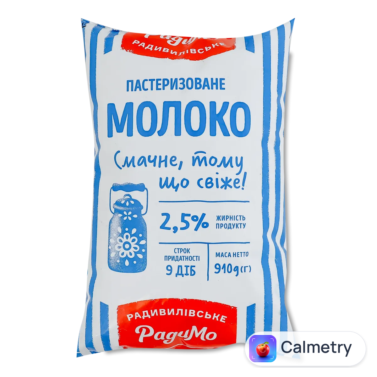 Молоко пастеризоване «РадиМо» 2,5% п/е 910г