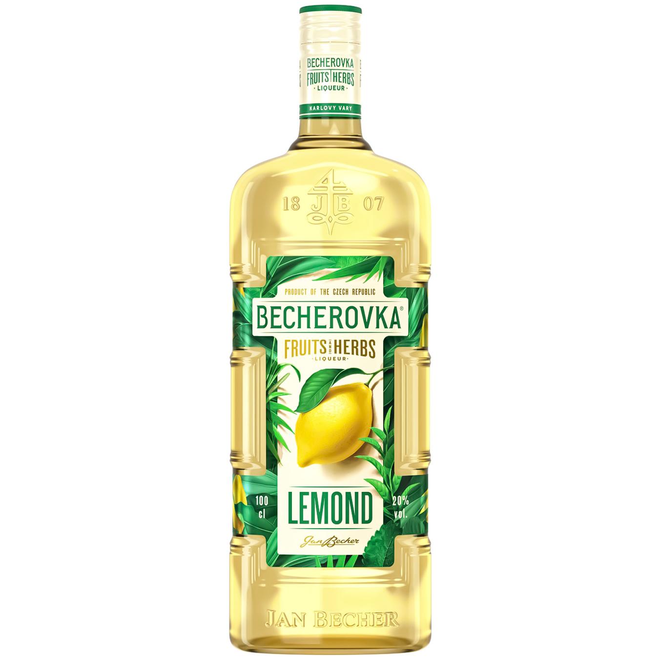Настоянка Becherovka Lemond лікерна на травах 20% 1л — фото продукту